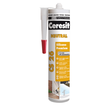 Ceresit CS 26 Неутрален 100% силиконов уплътнител, 300ml.