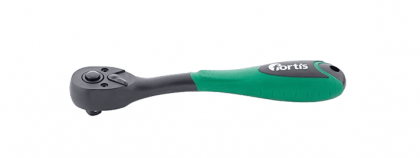 Ревeрсивна тресчотка с двукомпонентна дръжка, FORTIS, Т72, 3/8", 200 мм