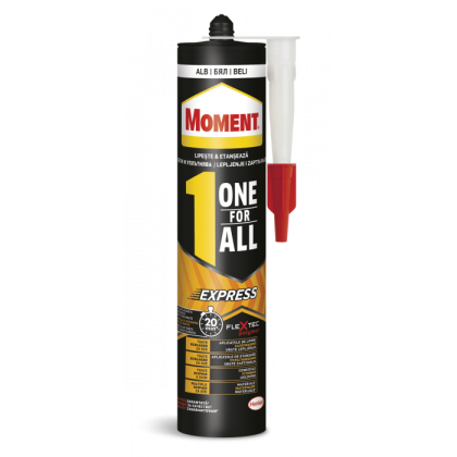 Moment OneForAll Express бързосвързващо монтажно лепило Flextec бяло 390 гр.