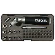 Комплект битове, вложки и тресчотна отвертка YATO, 42 части