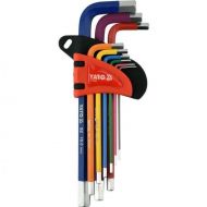 Комплект Г-образни ключове SW YATO, цветни, 1.5 - 10 мм, 9 броя