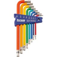 Комплект Г-образни ключове с топче FORUM, цветни, ТХ9 - ТХ40, 8 части