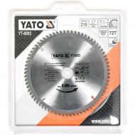 Карбиден диск за циркуляр, за рязане на алуминий YATO, Ф 210 x 30, T 72