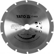 Карбиден диск за циркуляр, за рязане на дървени конструкции YATO, Ф 185 x 20, T 14