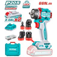 Акумулаторен винтоверт със сменяеми глави TOTAL INDUSTRIAL, 20 V, 66 Nm, 2 x 2 Ah, TL IND TDLI206686E INDUSTRIAL
