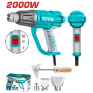 Пистолет за горещ въздух TOTAL INDUSTRIAL, 2000 W, 550°C + аксесоари, TL IND TB20078 INDUSTRIAL